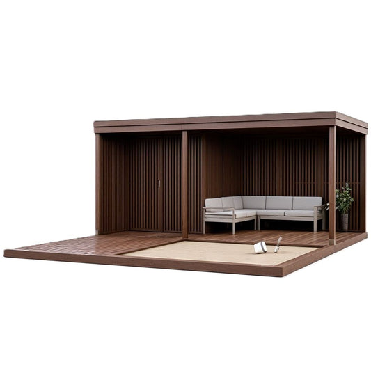 Katos varastolla ja hiekkalaatikolla terassilla 5x6m