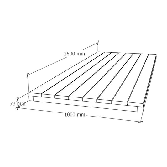 Lattiaelementti 1x2.5m