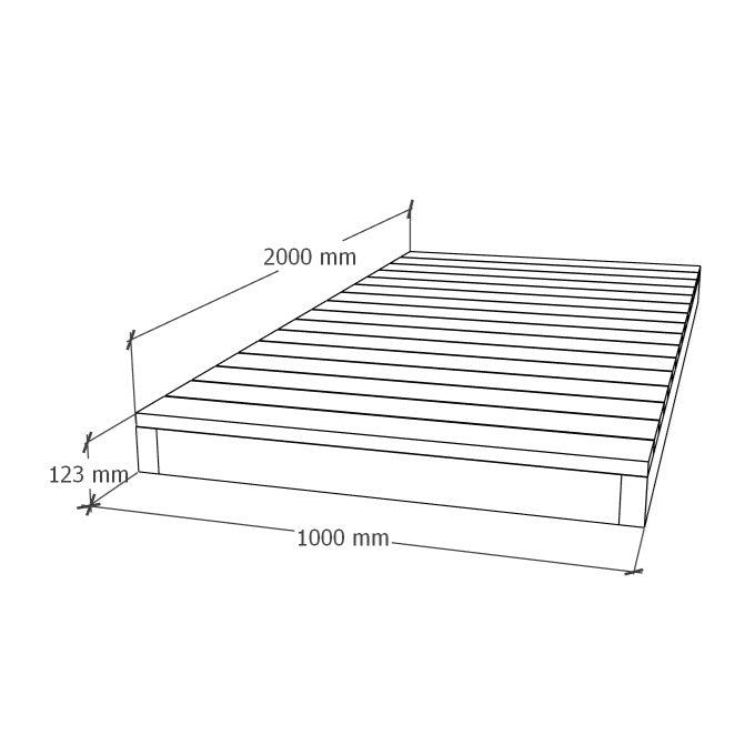 Terassin kävelytie-elementti 1x2m