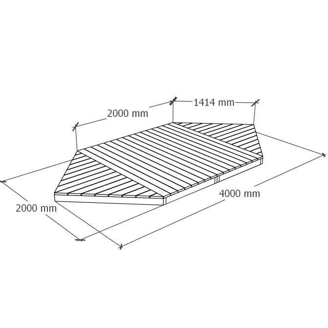 Erimuotoinen terassi 2x4m