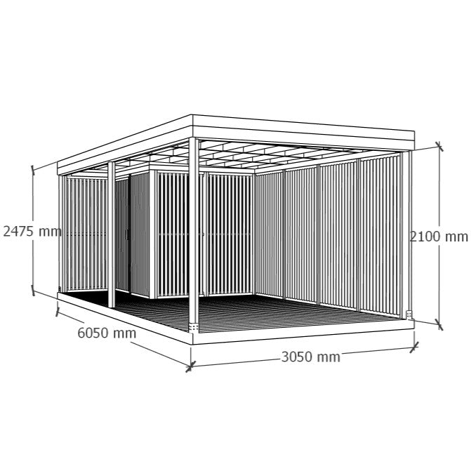 Varjualune panipaigaga 6x3m