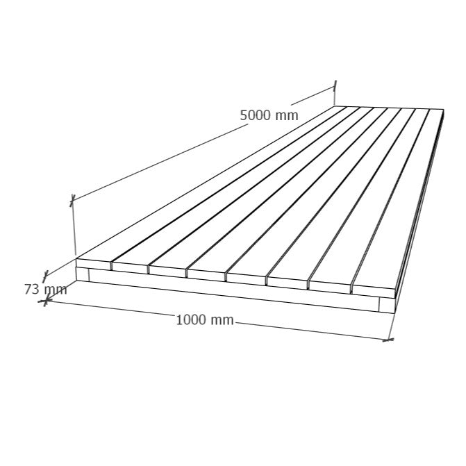 Lattiaelementti 1x5m