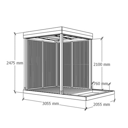 Sunroom with planter deck 3x2m