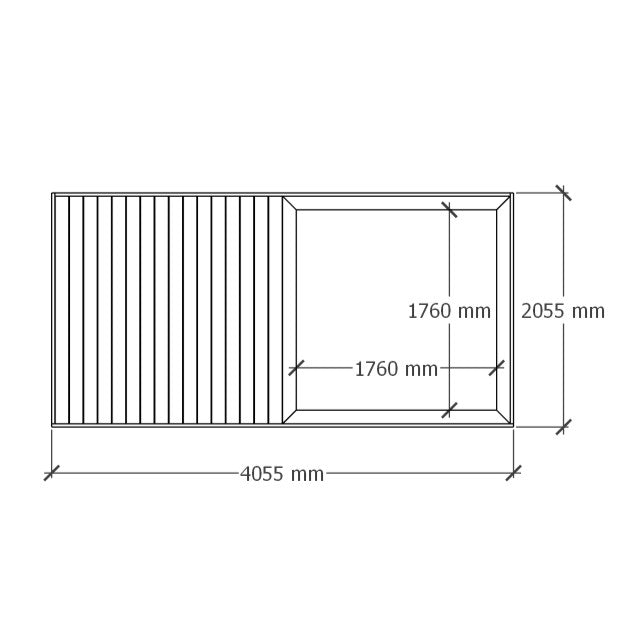 Terassi hiekkalaatikolla 4x2m
