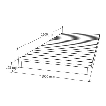 Terassin kävelytie-elementti 1x2.5m